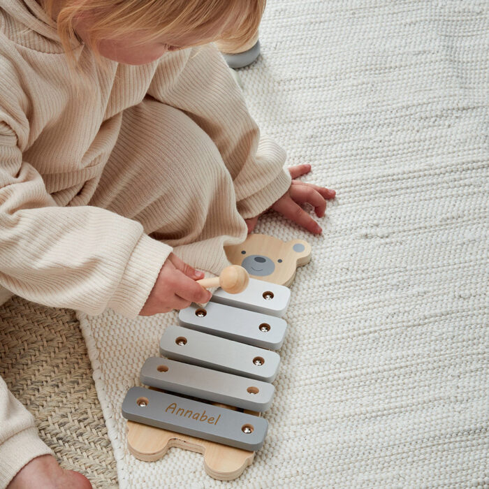 puidust mänguasi muusikariist ksülofon karu